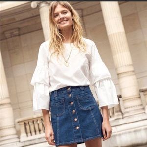 Madewell A-Line Button-Down Denim Skirt
